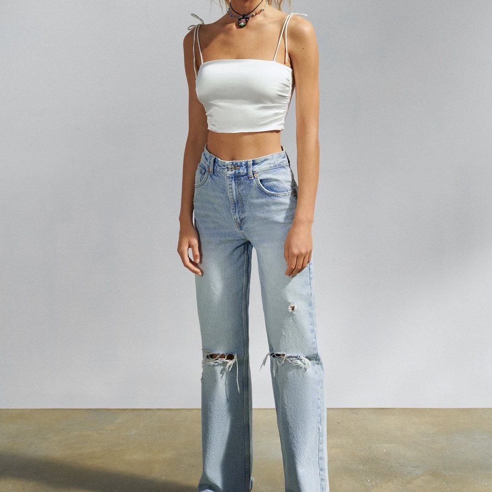Zara Satin Effect Crop Top